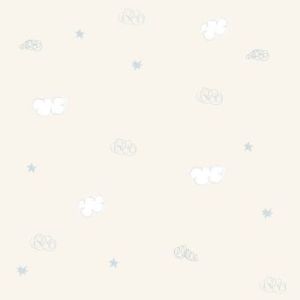 Papel de parede vinilizado - Bambinos-Fundo bege com nuvens , , cód :3308