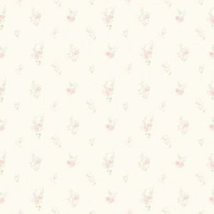 Papel de parede vinilizado-Bambinos- Fundo rosa pálido com pequenas bolinhas brancas e  , cód : 3349