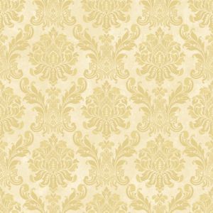 Papel de parede - Romantic - medalhão dourado brilho com fundo bege claro , cód :RO010502