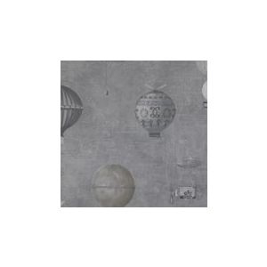 Papel de parede - Steampunk -fundo cinza com balões  , cód : G56201