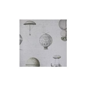Papel de parede - Steampunk -Fundo cinza claro com balões , cód : G56202