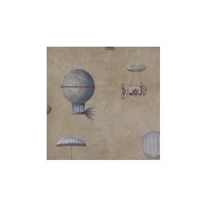 Papel de parede - Steampunk -Fundo bege com balões  , cód : G56203