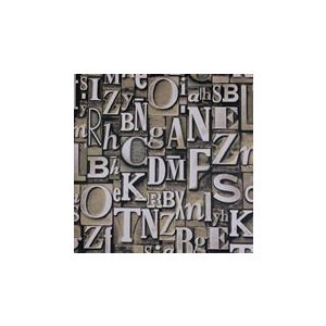 Papel de parede - Steampunk - fundo bege alfabeto , cód : G56205