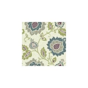 Papel de parede - Vibe-Fundo bege com flores em verde uva , cód : EB2032