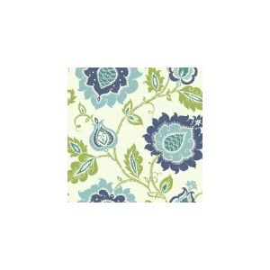 Papel de parede - Vibe -Fundo branco com flores em azul , cód : EB2033