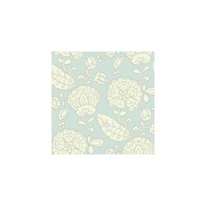 Papel de parede - Vibe - Fundo azul com flores brancas, cód  : EB2057