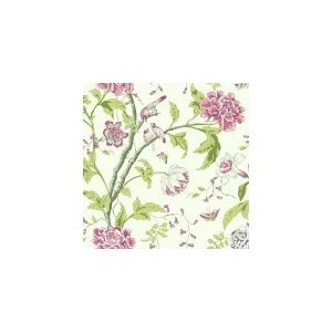 Papel de parede - Vibe - Fundo branco com flores rosas , cód  : EB2074