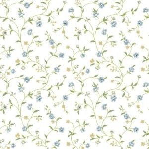 Papel de parede - Waverly Small Prints- Pequenas flores em azul, cód :ER81862