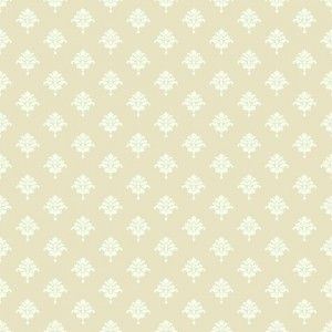 Papel de parede -WaverlySmall Prints -Fundo bege com pequenos n=medalhões brancos , cód : ER82263