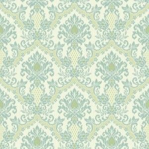 Papel de parede - Waverly Small Prints- Medalhões em azul   , cód : WP24183