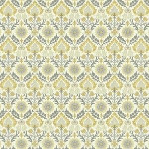 Papel de parede -WaverlySmall Prints - Medalhões em azul e amarelo  , cód : WP24572
