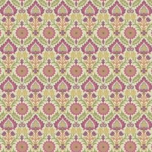 Papel de parede - Waverly Small Prints- Medalhões rosa e verde  , cód : WP24653