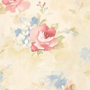 Papel de parede - Abby Rose 3 - fndo bege com flores   , cód :  AB424128