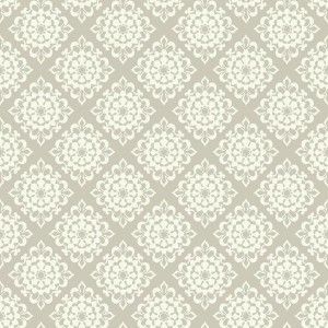 Papel de parede -Waverly Kids -Medalhões branco fundo cinza   , cód :WK6716