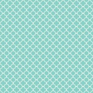 Papel de parede - Waverly Kids -Fundo azul piscina com figuras geométricas brancas  cód : WK6889