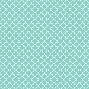Papel de parede - Waverly Kids -Fundo azul piscina com figuras geométricas brancas  cód : WK6889