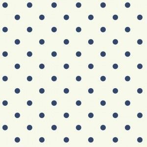 Papel de parede - Waverly Kids -Fundo branco com bolas azul marinho  cód : WK6934