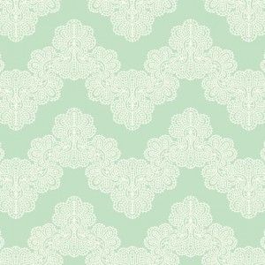 Papel de parede  Waverly Kids  Chevron Fundo verde com flores brancas, cód :WK6952