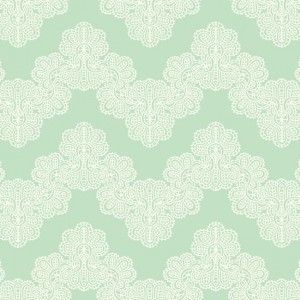 Papel de parede  Waverly Kids  Chevron Fundo verde com flores brancas, cód :WK6952