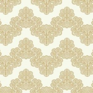 Papel de parede  Waverly Kids chevron  branco com flores em bege  , cód :WK6955