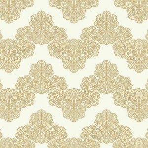 Papel de parede  Waverly Kids chevron  branco com flores em bege  , cód :WK6955