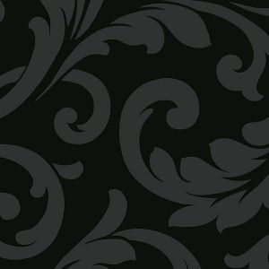 Papel de parede - Shades - Fundo preto com arabescos em preto , cód : VG2623P
