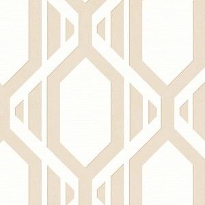 Papel  de parede - Shades -Forma geométrica com branco e bege  , cód :SH34548