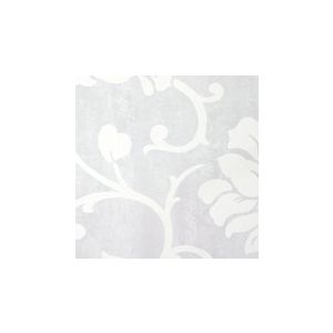 Papel de Parede -Brera-Fundo cinza com flores em branco  , Cód: 81101