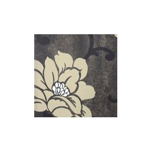 Papel de Parede -Brera-Fundo marrom com flores bege , Cód: 81102