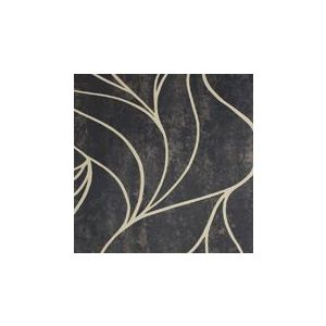 Papel de Parede -Brera-Fundo marrom café com folhas estilizadas bege , Cód : 81202