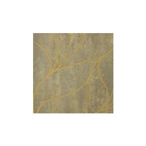 Papel de Parede -Brera-Fundo marrom com folhas estilizadas com contorno laranja, Cód : 81206