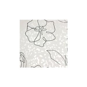 Papel de Parede -Brera-Fundo perolado com flores desenhadas em preto , Cód : 91319