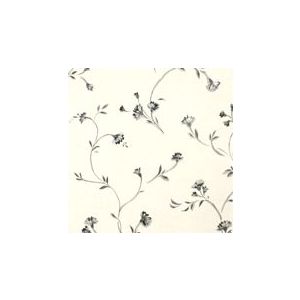 Papel de parede -Fantasy-Fundo-off-white-flores-pequenas-pretas , Cód : 70355