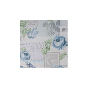 English Florals  S45203  Papel de  Parede  flores azuis 