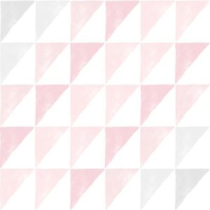 Sonhos 4202 Papel de parede triangulo rosa claro rosa escuro cinza e branco