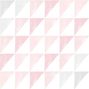 Sonhos 4202 Papel de parede triangulo rosa claro rosa escuro cinza e branco