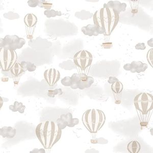 Sonhos 4245 Papel de parede   baloes bege com nuvens cinza 