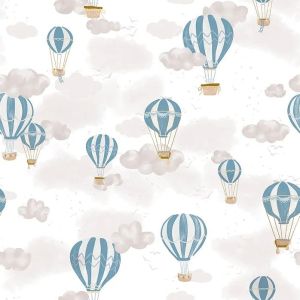 Sonhos 4246 Papel de parede   baloes azul  com nuvens cinza 