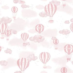 Sonhos 4247 Papel de parede  baloes rosa com nuvens cinza 