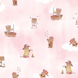 Sonhos 4250 Papel de parede  ursos bombeiro cantor astronauta  e marinheiro rosa