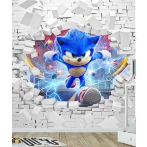   Papel de parede  personalizado  1018 sonic na parede 