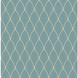 Star 103116 Papel  de Parede figuras geometricas azul tiffany com dourado 