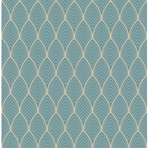 Star 103116 Papel  de Parede figuras geometricas azul tiffany com dourado 