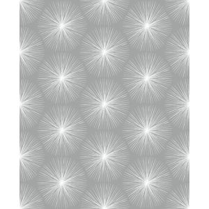 Star 105981 Papel  de Parede bolas pratas parecendo com fogos com fundo cinza 