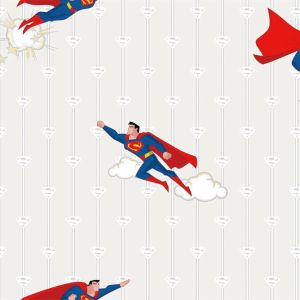 Star 8915-1 Papel de  Parede superman  voando com fundo branco 