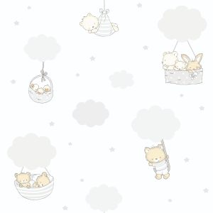 Pippo 452-1 papel-de-parede bichinhos no céu cinza