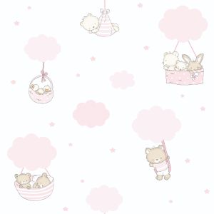 Pippo 452-2 papel-de-parede bichinhos no céu rosa
