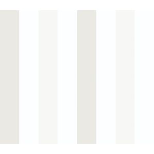 Pippo 461-5 Papel de parede listrado grande bege claro, bege escuro e branco