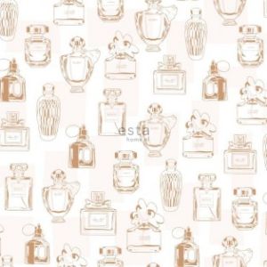 #Fab  142 138 853 Papel de  Parede  frascos de perfumes com quadrados cintilantes 