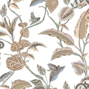 Botany House 15506 Papel de parede folhagem fundo branco